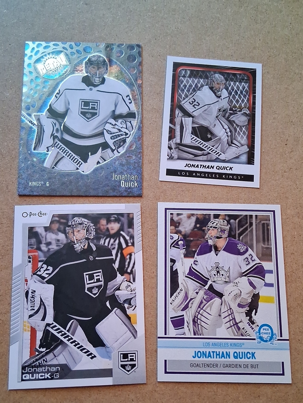Jonathan Quick Los Angeles Kings Hockey Cards & Sticker - White, Black, Purple